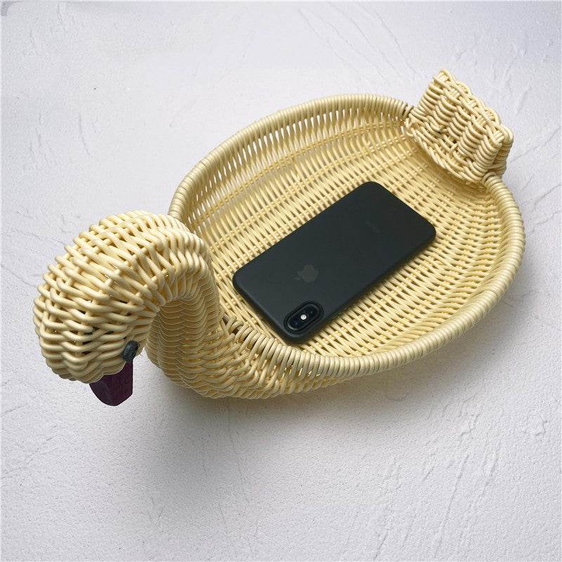 Wicker Woven Basket Bamboo Basket Rattan Woven Bamboo Basket Ornaments Storage Basket - Mubimart