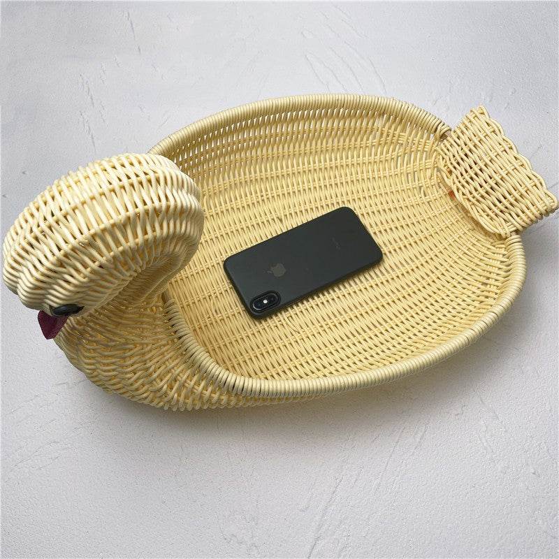 Wicker Woven Basket Bamboo Basket Rattan Woven Bamboo Basket Ornaments Storage Basket - Mubimart