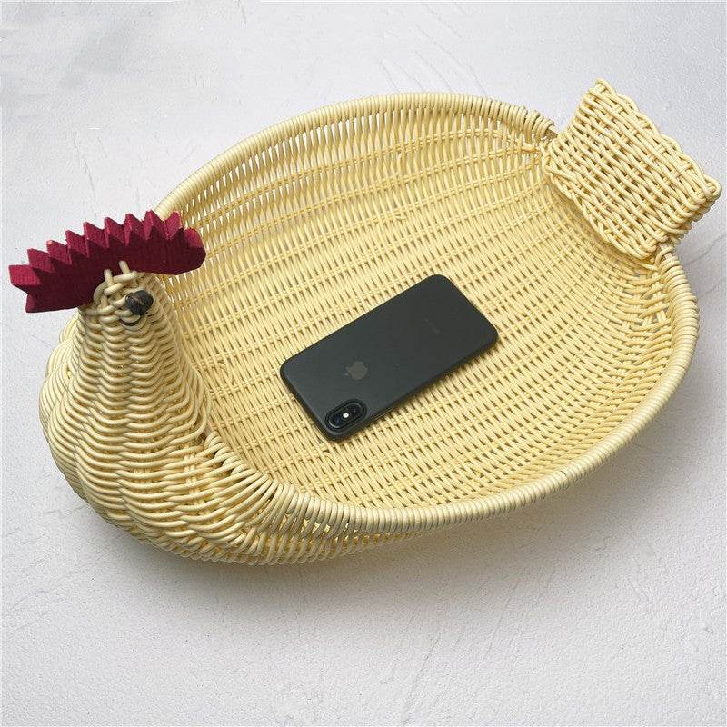 Wicker Woven Basket Bamboo Basket Rattan Woven Bamboo Basket Ornaments Storage Basket - Mubimart