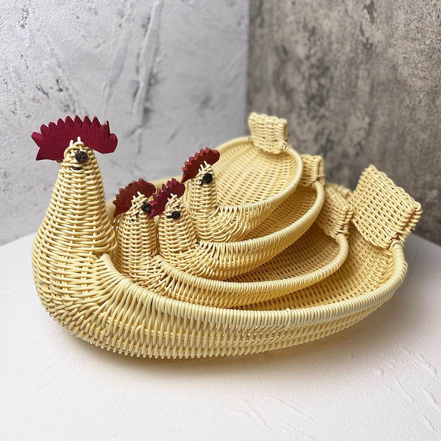 Wicker Woven Basket Bamboo Basket Rattan Woven Bamboo Basket Ornaments Storage Basket - Mubimart