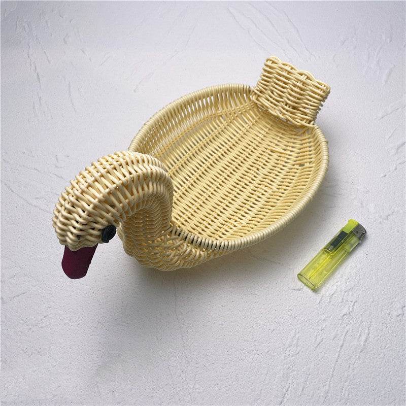 Wicker Woven Basket Bamboo Basket Rattan Woven Bamboo Basket Ornaments Storage Basket - Mubimart