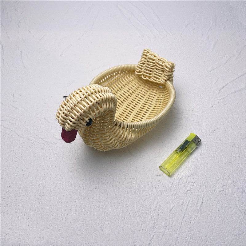 Wicker Woven Basket Bamboo Basket Rattan Woven Bamboo Basket Ornaments Storage Basket - Mubimart