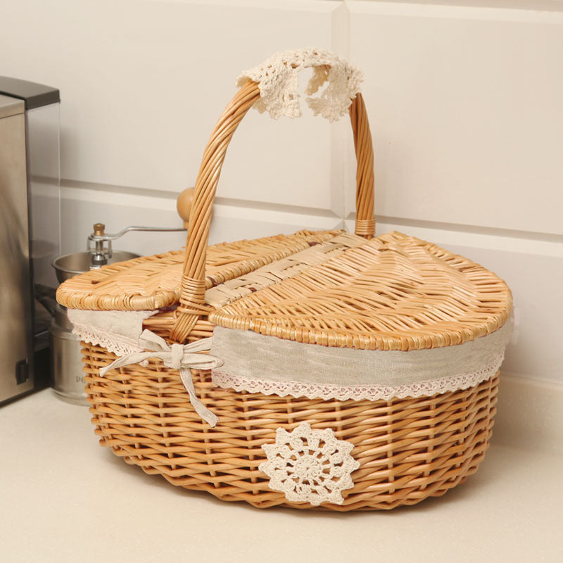 Wicker storage basket hand-woven - Mubimart -  