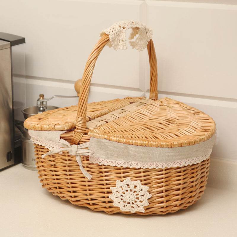 Wicker storage basket hand-woven - Mubimart
