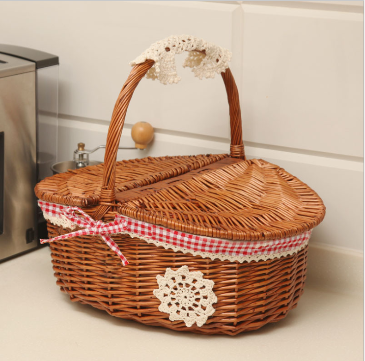 Wicker storage basket hand-woven - Mubimart -  