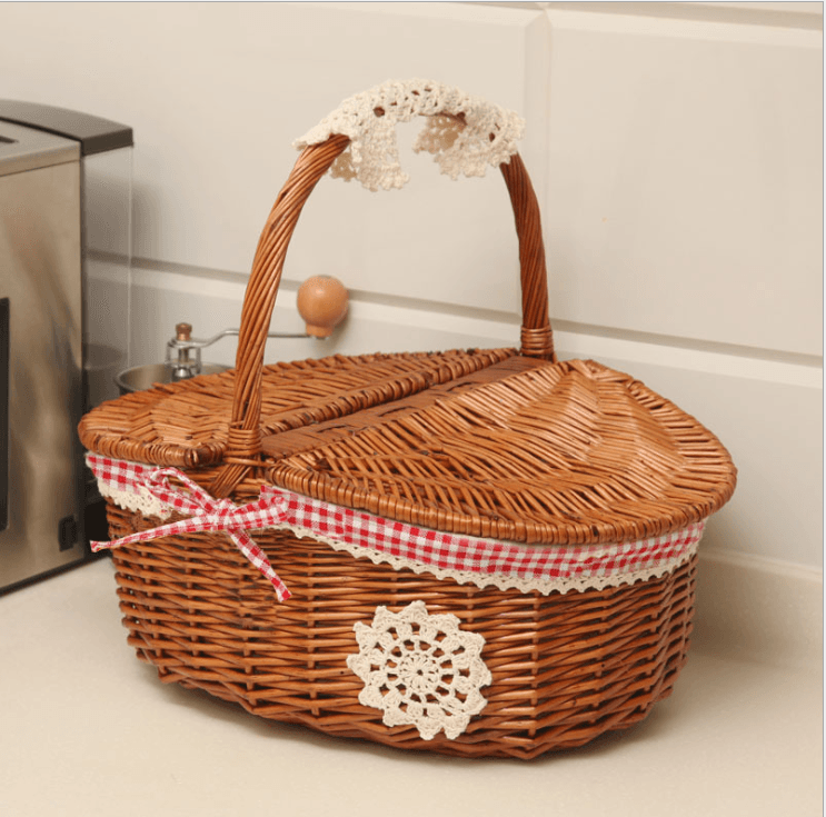 Wicker storage basket hand-woven - Mubimart