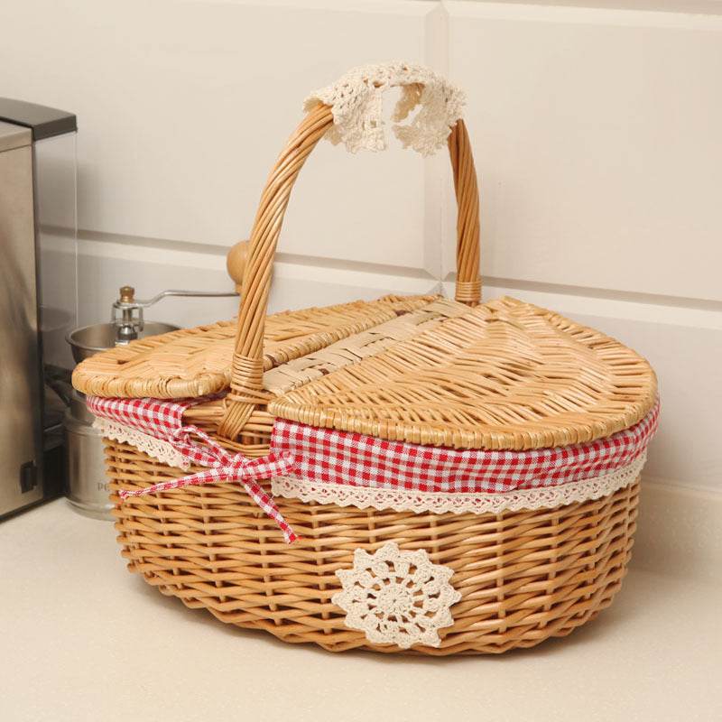 Wicker storage basket hand-woven - Mubimart