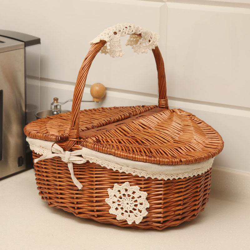 Wicker storage basket hand-woven - Mubimart