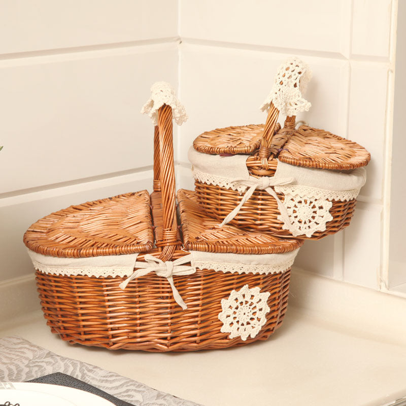 Wicker storage basket hand-woven - Mubimart -  