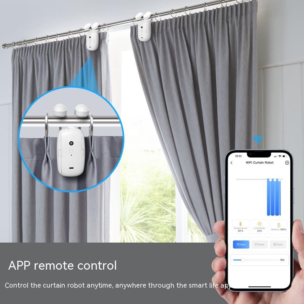 Wifi Curtain Robot Smart Home Roman Rod Electric Curtain Companion - Mubimart -  