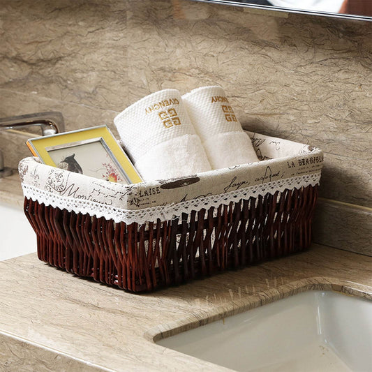 Willow And Rattan Kitchen Organize Storage Baskets - Mubimart