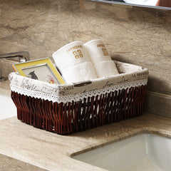 Willow And Rattan Kitchen Organize Storage Baskets - Mubimart -  