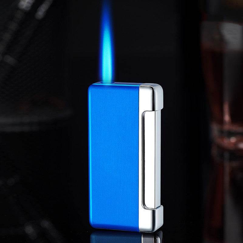 Windproof Lighter Electronic Blue Flame Inflatable Lighter - Mubimart