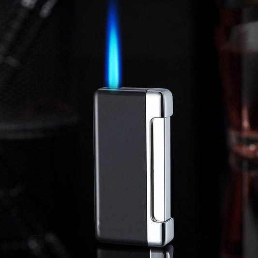 Windproof Lighter Electronic Blue Flame Inflatable Lighter - Mubimart