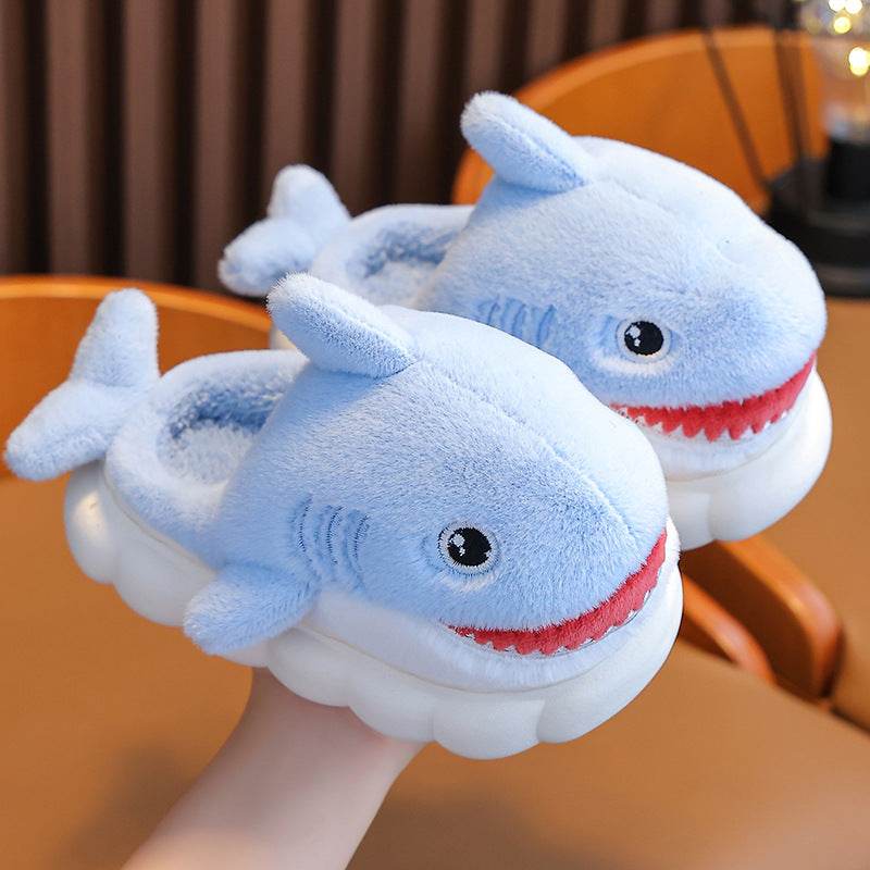 Winter Children Boys And Girls Warm With Velvet Parent-child Children Bag Heel Furry Home Baby Cotton Slippers - Mubimart