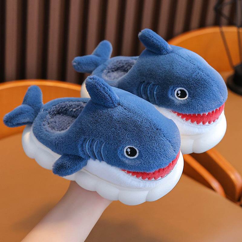 Winter Children Boys And Girls Warm With Velvet Parent-child Children Bag Heel Furry Home Baby Cotton Slippers - Mubimart