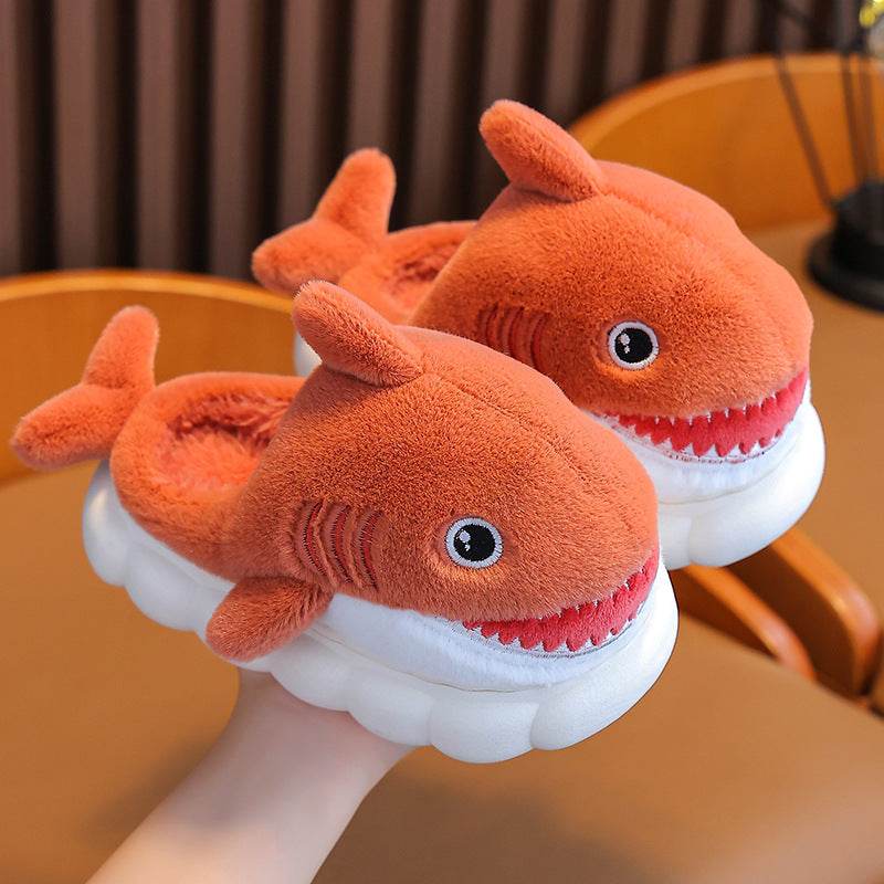Winter Children Boys And Girls Warm With Velvet Parent-child Children Bag Heel Furry Home Baby Cotton Slippers - Mubimart