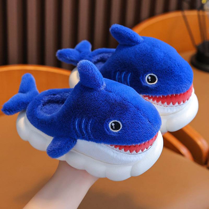 Winter Children Boys And Girls Warm With Velvet Parent-child Children Bag Heel Furry Home Baby Cotton Slippers - Mubimart