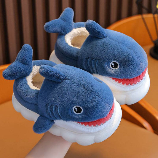 Winter Children Boys And Girls Warm With Velvet Parent-child Children Bag Heel Furry Home Baby Cotton Slippers - Mubimart