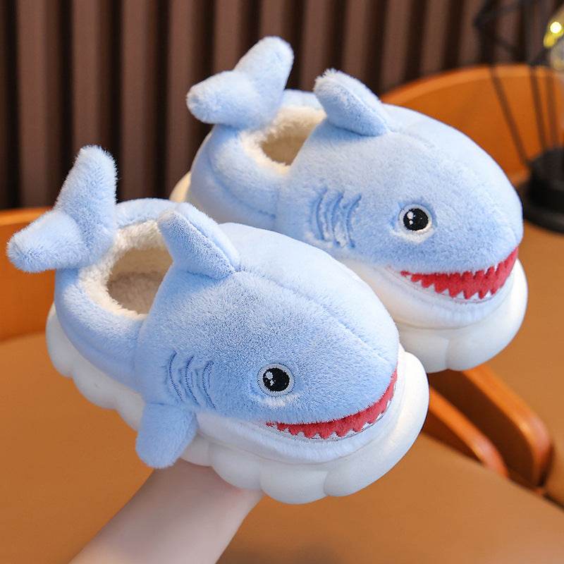 Winter Children Boys And Girls Warm With Velvet Parent-child Children Bag Heel Furry Home Baby Cotton Slippers - Mubimart