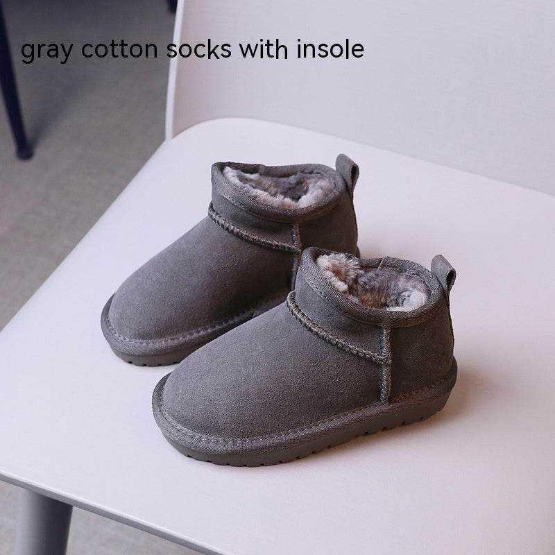 Winter Children Insulated Cotton-padded Shoes Boys Snow Boots - Mubimart