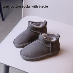 Winter Children Insulated Cotton-padded Shoes Boys Snow Boots - Mubimart -  