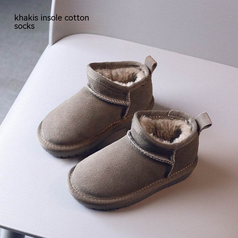 Winter Children Insulated Cotton-padded Shoes Boys Snow Boots - Mubimart