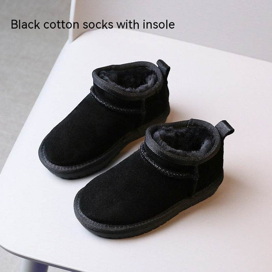 Winter Children Insulated Cotton-padded Shoes Boys Snow Boots - Mubimart