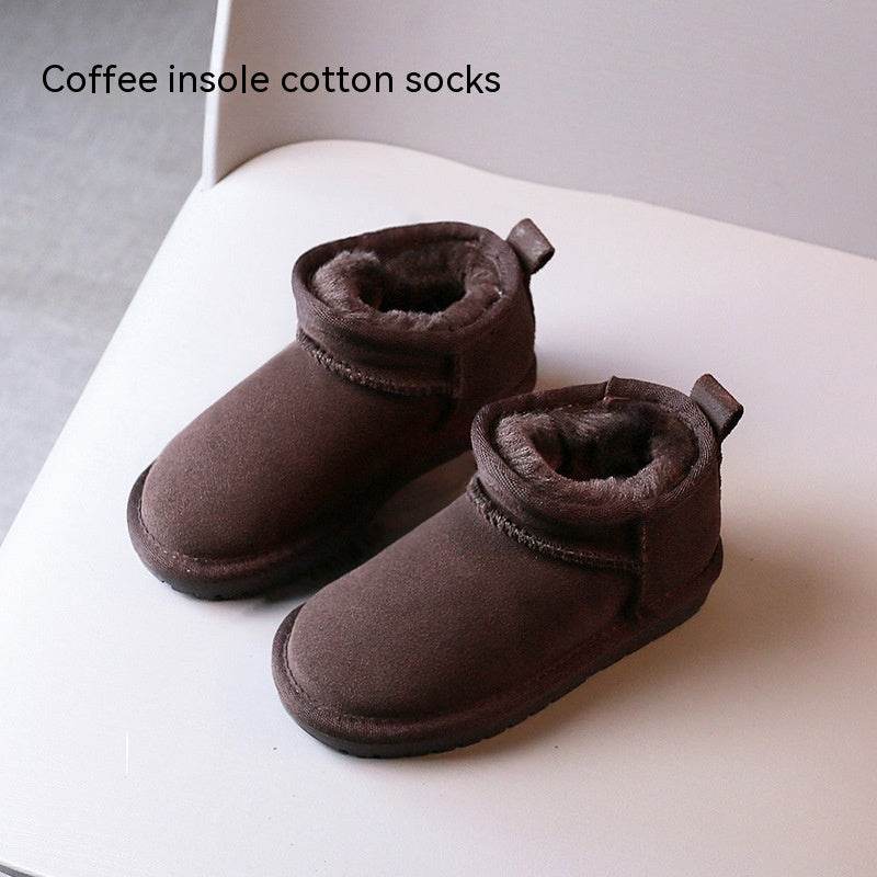 Winter Children Insulated Cotton-padded Shoes Boys Snow Boots - Mubimart