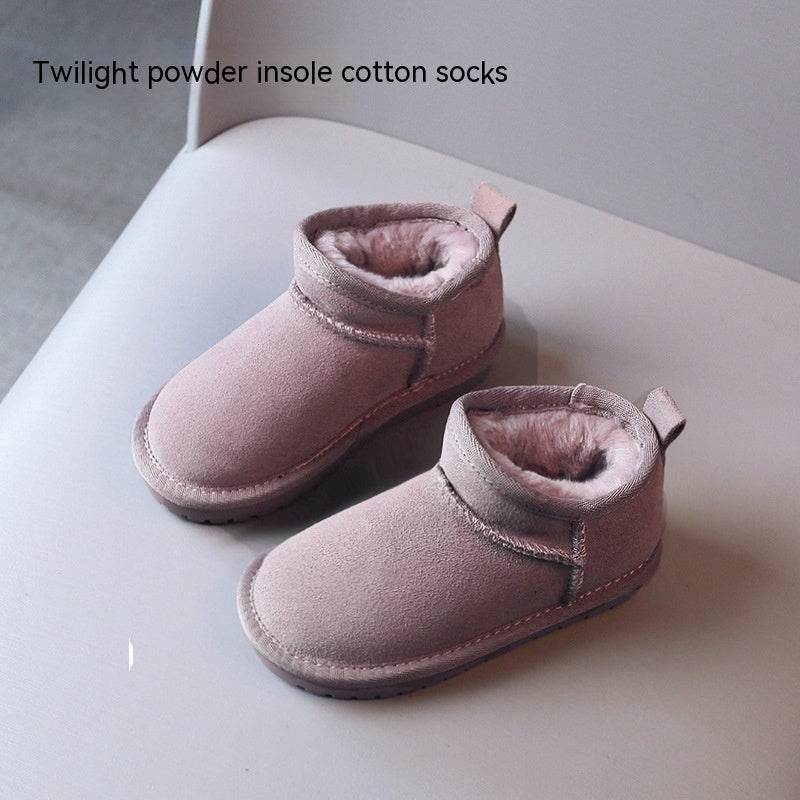 Winter Children Insulated Cotton-padded Shoes Boys Snow Boots - Mubimart