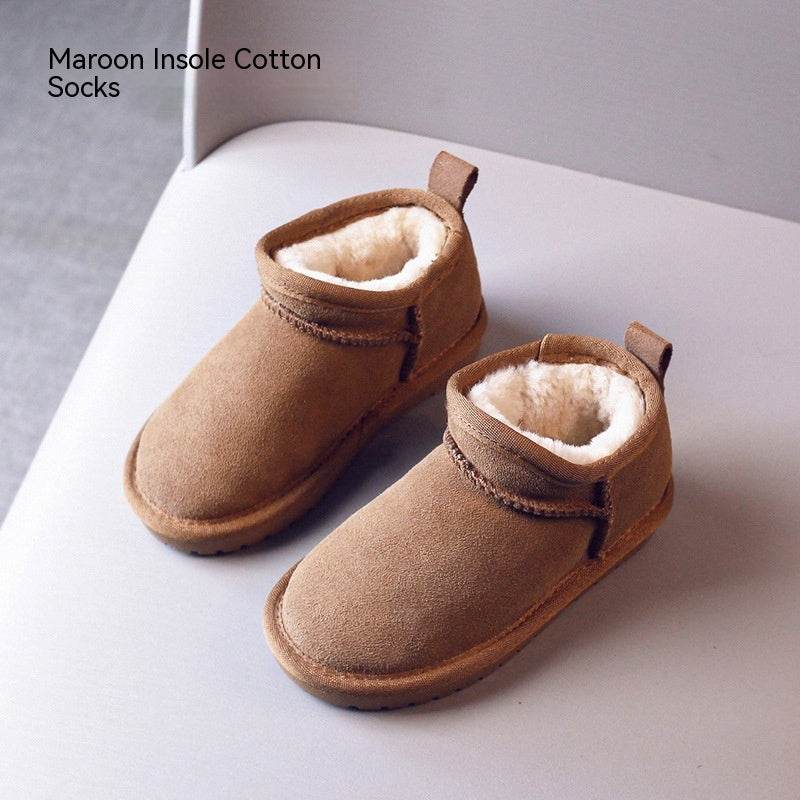 Winter Children Insulated Cotton-padded Shoes Boys Snow Boots - Mubimart