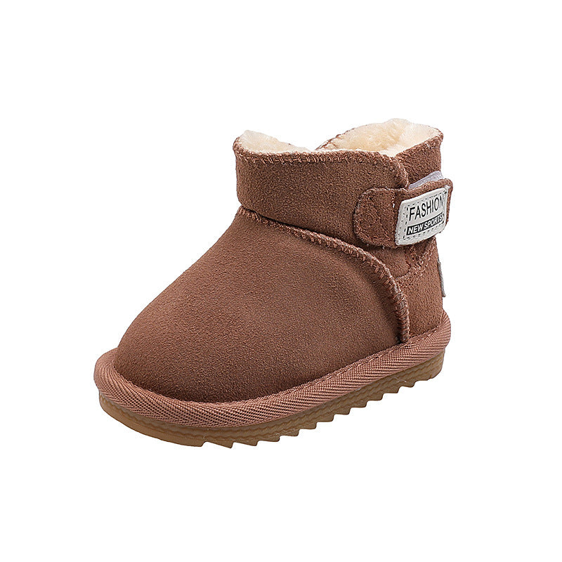 Winter Plus Cashmere Boys And Girls Snow Cotton Shoes Baby - Mubimart -  