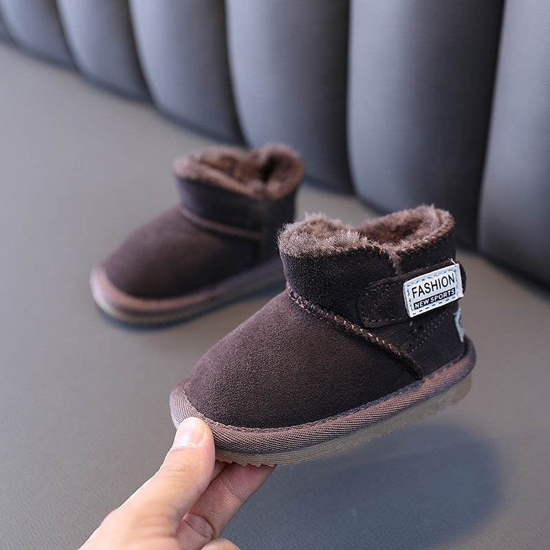 Winter Plus Cashmere Boys And Girls Snow Cotton Shoes Baby - Mubimart