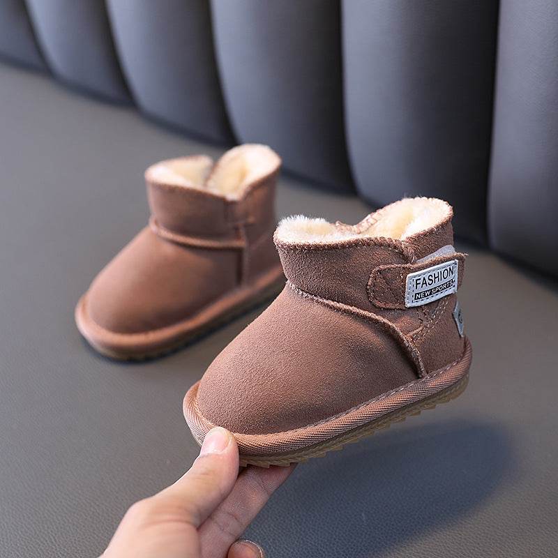 Winter Plus Cashmere Boys And Girls Snow Cotton Shoes Baby - Mubimart