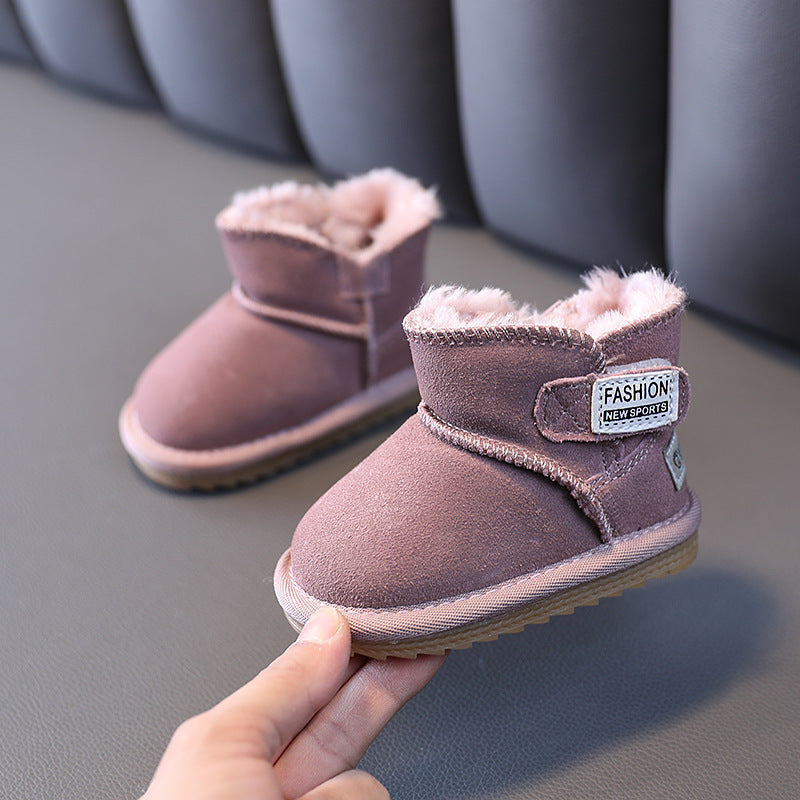 Winter Plus Cashmere Boys And Girls Snow Cotton Shoes Baby - Mubimart -  