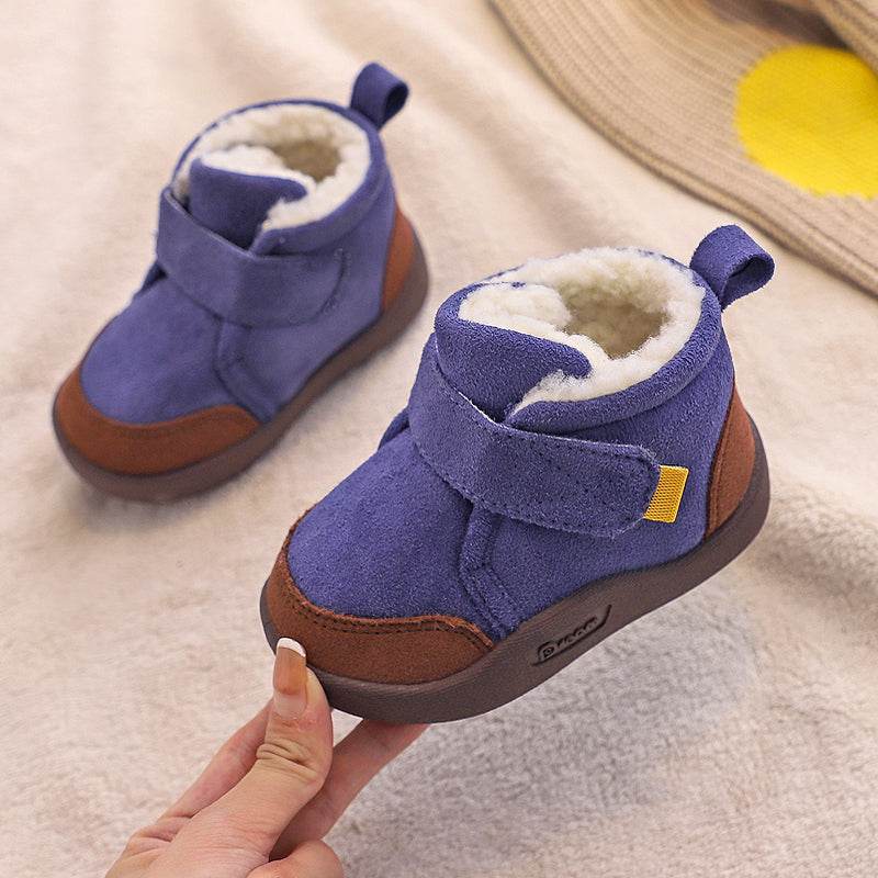 Winter Plus Velvet Toddler Boys Soft-soled Non-slip Cotton Shoes - Mubimart