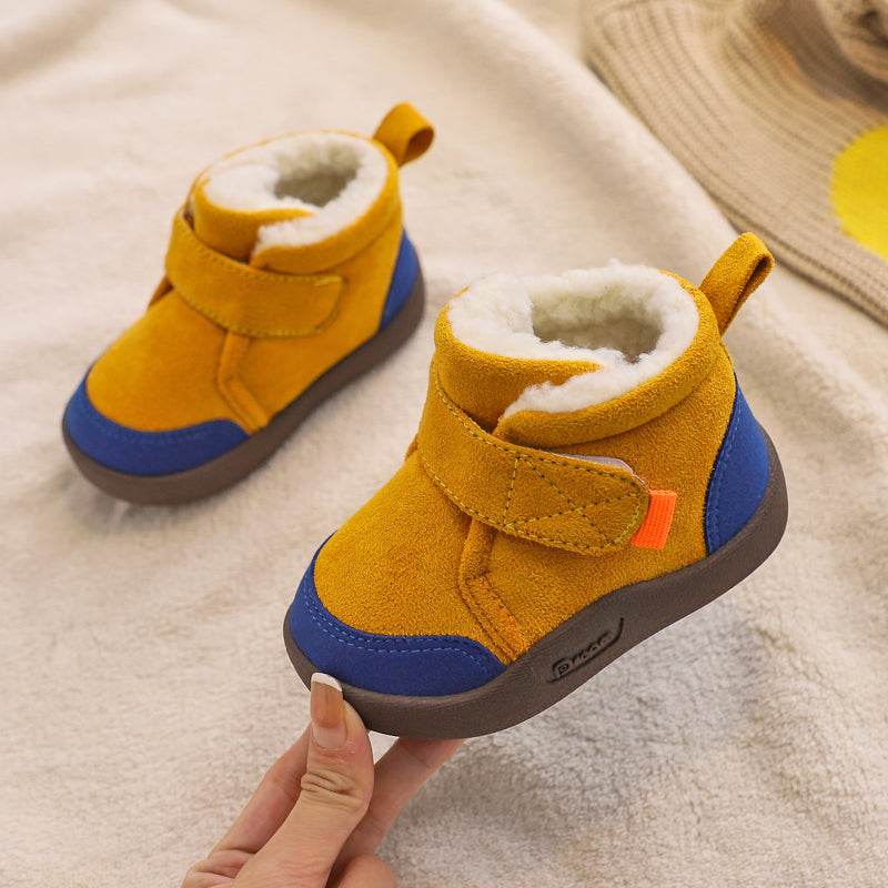 Winter Plus Velvet Toddler Boys Soft-soled Non-slip Cotton Shoes - Mubimart