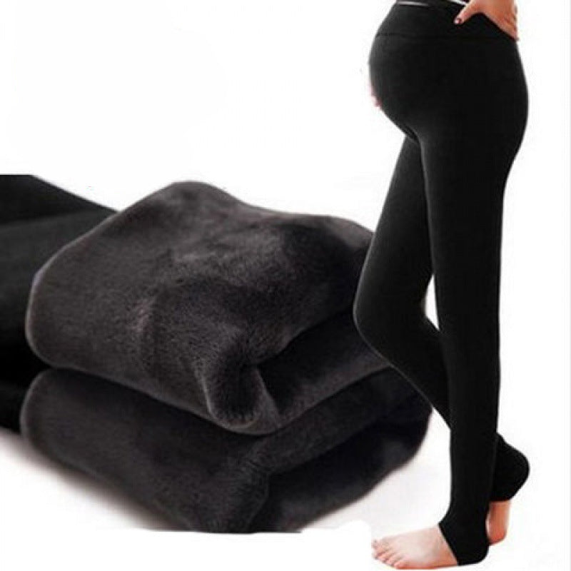 Winter Velvet Maternity Leggings Pants For Pregnant Women Warm Maternity Clothes Thickening Pregnancy Trousers Clothing - Mubimart - Maternity Cloth 