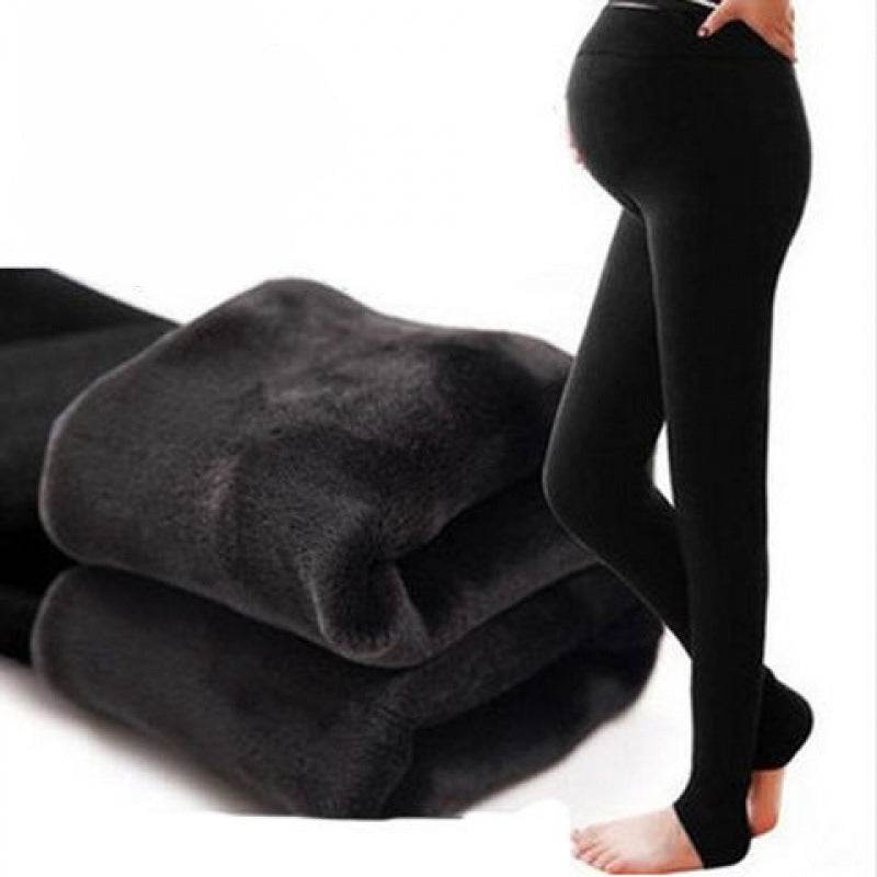 Winter Velvet Maternity Leggings Pants For Pregnant Women Warm Maternity Clothes Thickening Pregnancy Trousers Clothing - Mubimart