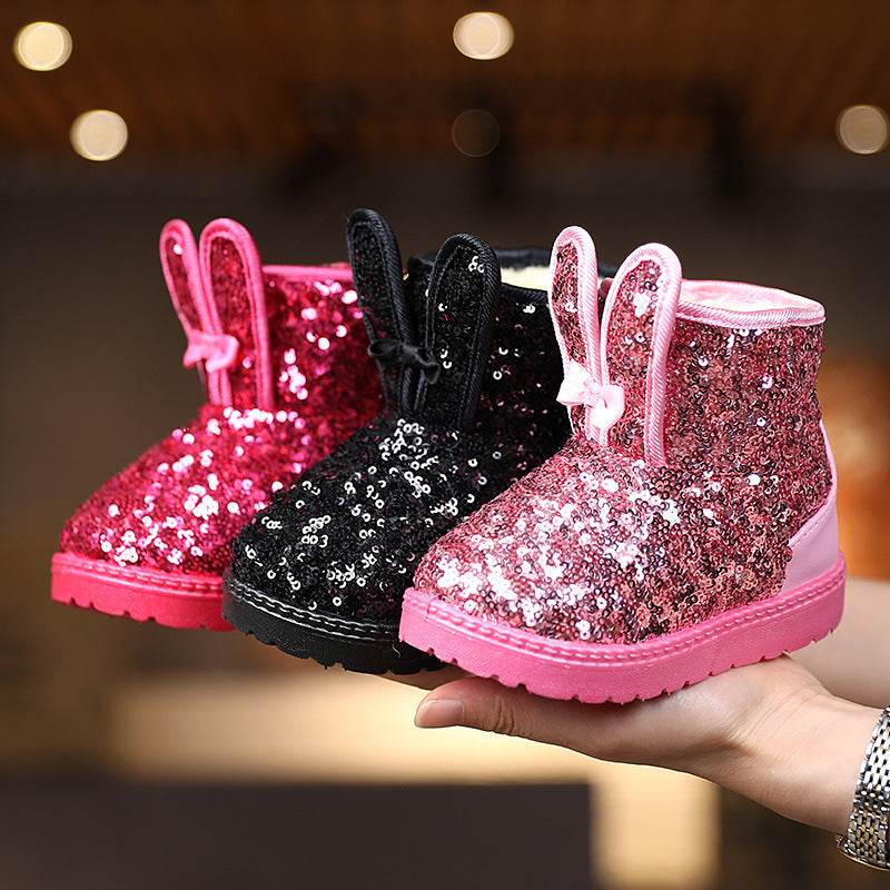 Winter Warm Girls Cotton Shoes Children Winter Shoes Baby Cotton Shoes - Mubimart