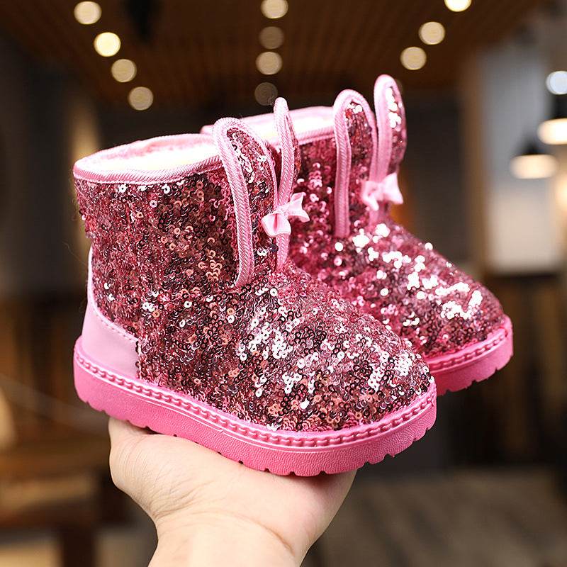 Winter Warm Girls Cotton Shoes Children Winter Shoes Baby Cotton Shoes - Mubimart