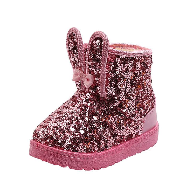 Winter Warm Girls Cotton Shoes Children Winter Shoes Baby Cotton Shoes - Mubimart