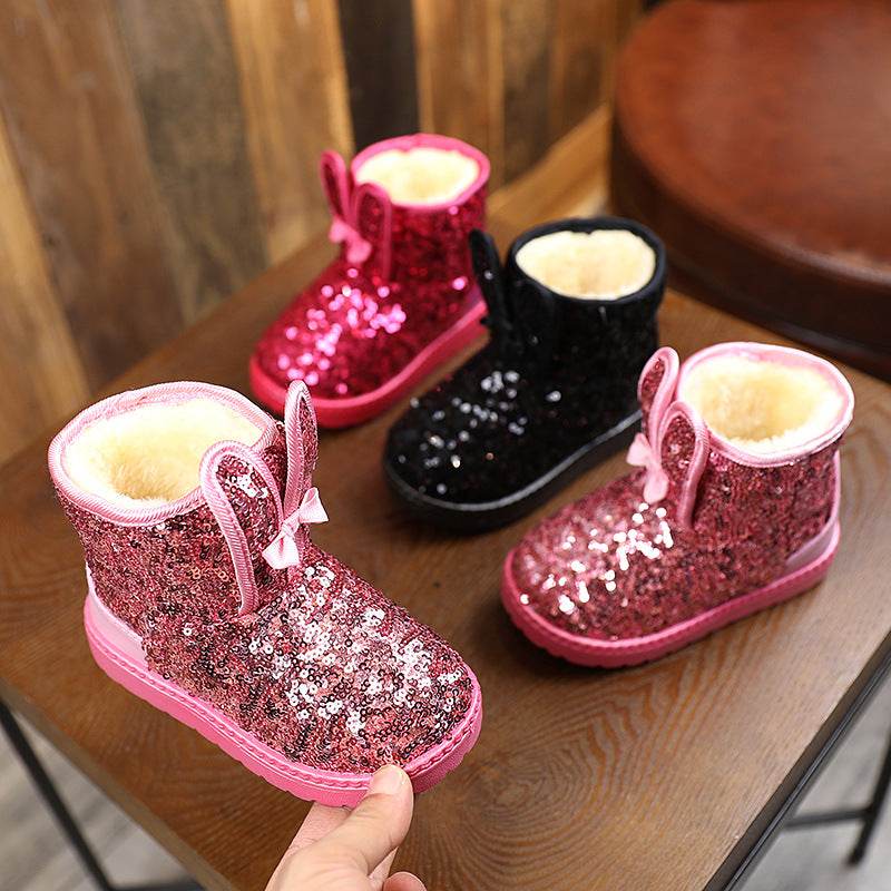 Winter Warm Girls Cotton Shoes Children Winter Shoes Baby Cotton Shoes - Mubimart