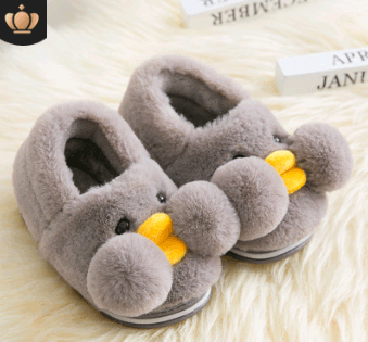 Winter cute cartoon kids cotton shoes for men and women baby shoes small yellow duck cotton slippers children - Mubimart