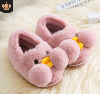 Winter cute cartoon kids cotton shoes for men and women baby shoes small yellow duck cotton slippers children - Mubimart -  