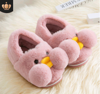Winter cute cartoon kids cotton shoes for men and women baby shoes small yellow duck cotton slippers children - Mubimart
