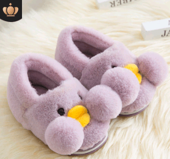Winter cute cartoon kids cotton shoes for men and women baby shoes small yellow duck cotton slippers children - Mubimart