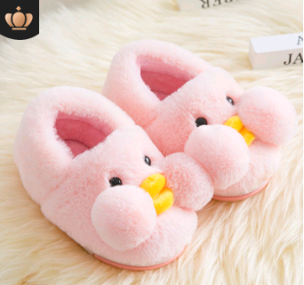 Winter cute cartoon kids cotton shoes for men and women baby shoes small yellow duck cotton slippers children - Mubimart -  