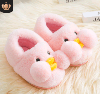 Winter cute cartoon kids cotton shoes for men and women baby shoes small yellow duck cotton slippers children - Mubimart