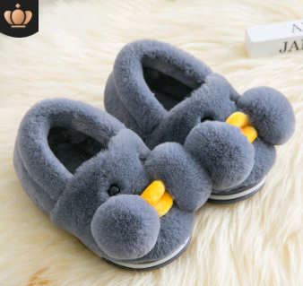 Winter cute cartoon kids cotton shoes for men and women baby shoes small yellow duck cotton slippers children - Mubimart -  